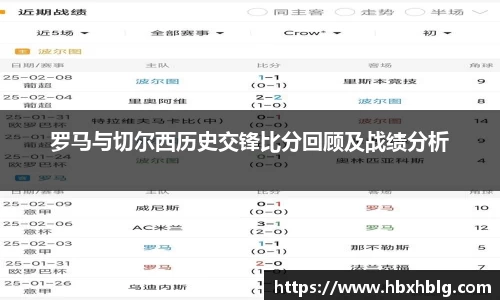 罗马与切尔西历史交锋比分回顾及战绩分析
